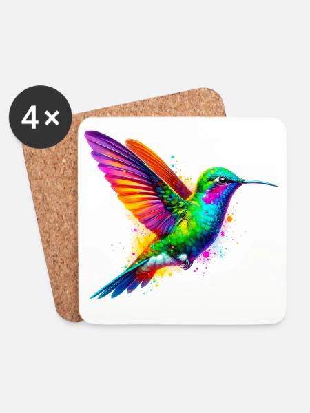 Kolibri - Untersetzer (4er-Set) - Weiß