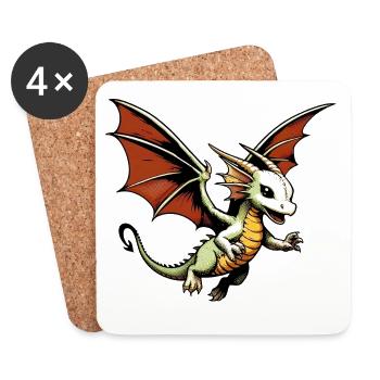 Dragon - Coasters (set of 4) - white - Front