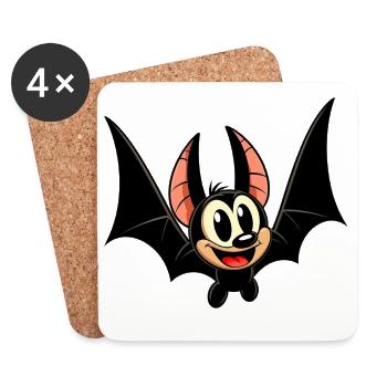Chauve-souris - Dessous de verre (lot de 4) - blanc - Devant