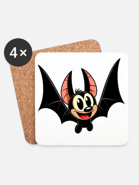 Bat - Coasters (set of 4) - white