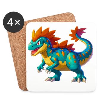 Dinosaurier - Untersetzer (4er-Set) - Weiß - Vorne