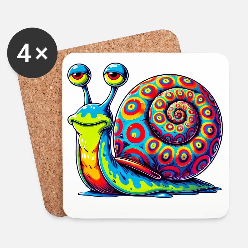 Escargot - Dessous de verre (lot de 4) - blanc