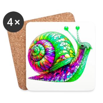 Snail - Coasters (set of 4) - white - Front