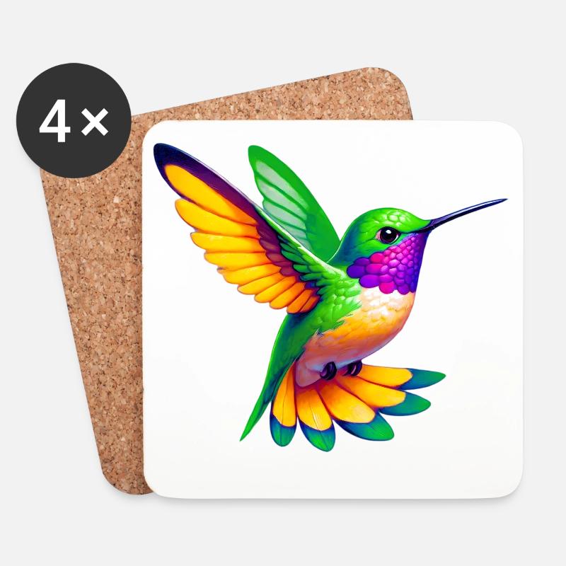 Kolibri - Untersetzer (4er-Set) - Weiß