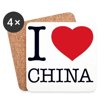 J’ADORE LA CHINE - Dessous de verre (lot de 4) - blanc - Devant