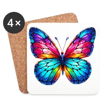 Schmetterling - Untersetzer (4er-Set) - Weiß - Vorne