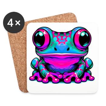 Grenouille - Dessous de verre (lot de 4) - blanc - Devant