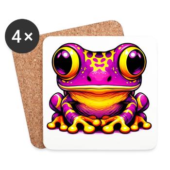 Frosch - Untersetzer (4er-Set) - Weiß - Vorne
