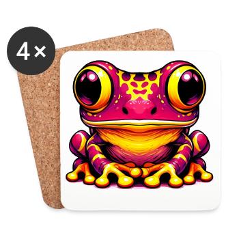 Grenouille - Dessous de verre (lot de 4) - blanc - Devant