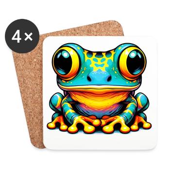 Grenouille - Dessous de verre (lot de 4) - blanc - Devant