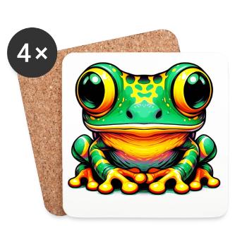 Grenouille - Dessous de verre (lot de 4) - blanc - Devant