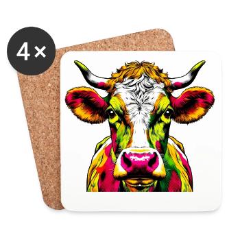 Cow - Coasters (set of 4) - white - Front