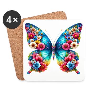Schmetterling - Untersetzer (4er-Set) - Weiß - Vorne