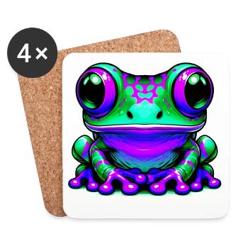 Grenouille - Dessous de verre (lot de 4) - blanc - Devant