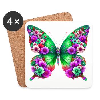 Schmetterling - Untersetzer (4er-Set) - Weiß - Vorne