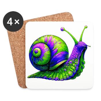 Snail - Coasters (set of 4) - white - Front
