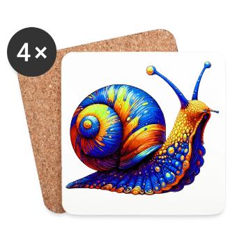 Escargot - Dessous de verre (lot de 4) - blanc - Devant