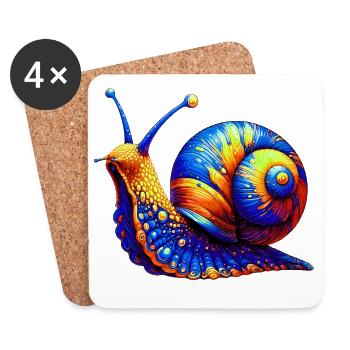 Escargot - Dessous de verre (lot de 4) - blanc - Devant