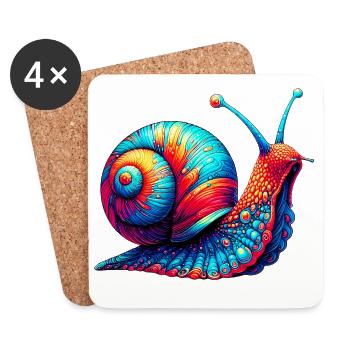 Escargot - Dessous de verre (lot de 4) - blanc - Devant