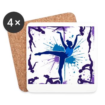 Gymnastique Gymnastique Acrobatie Gymnastique artistique - Dessous de verre (lot de 4) - blanc - Devant