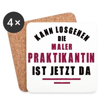 Intern painter internship painting painter woman - Coasters (set of 4) - white - Front