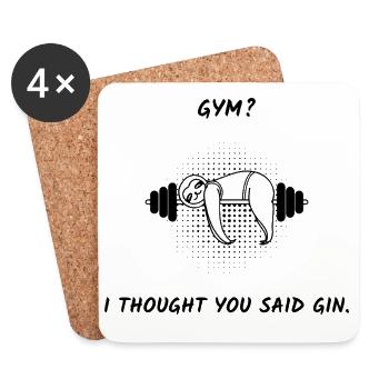 Gym? I thought you said Gin. - Coasters (set of 4) - white - Front
