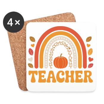 Teacher Autumn Gift - Coasters (set of 4) - white - Front