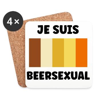 Biersexuell - Untersetzer (4er-Set) - Weiß - Vorne