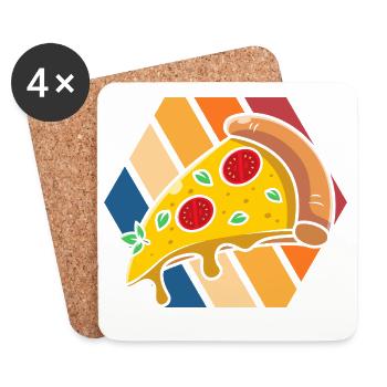 Pizza Pop Art Slice - Coasters (set of 4) - white - Front