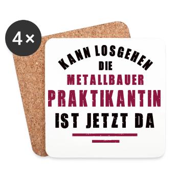 Praktikantin Metallbauerin Praktikum Metallbau - Untersetzer (4er-Set) - Weiß - Vorne