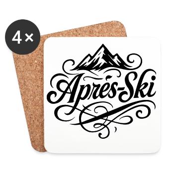 Après-ski mountains - Coasters (set of 4) - white - Front