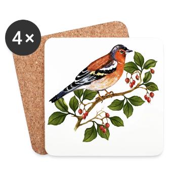 Colorful bird - Coasters (set of 4) - white - Front