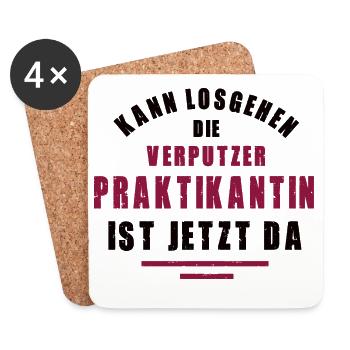 Plasterer Internship Plasterer - Coasters (set of 4) - white - Front