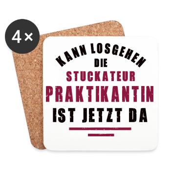 Trainee Plasterer Internship Plastering - Coasters (set of 4) - white - Front