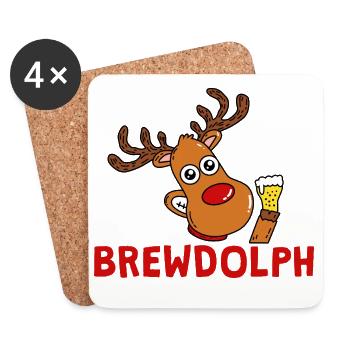 BrewDolph Reindeer Bierheld - Untersetzer (4er-Set) - Weiß - Vorne