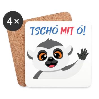 Tschö mit Ö Panda - Untersetzer (4er-Set) - Weiß - Vorne