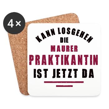 Trainee Bricklayer Internship Masonry - Coasters (set of 4) - white - Front