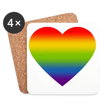 Rainbow_heart - Untersetzer (4er-Set) - Weiß - Vorne