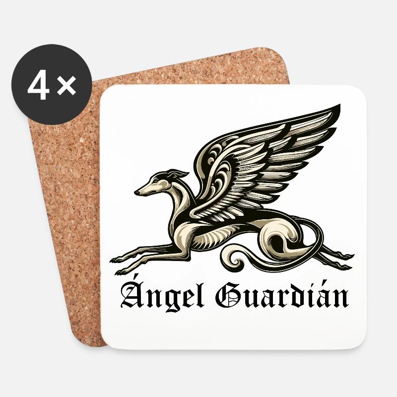 Ángel Guardián Nr3 E - Untersetzer (4er-Set) - Weiß