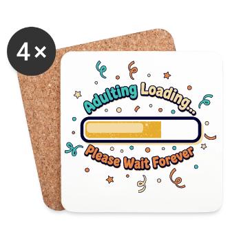 Adulting Loading Forever - Coasters (set of 4) - white - Front
