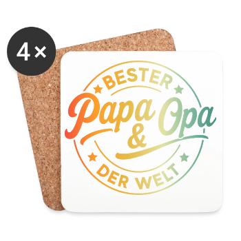 Opa Geburtstag Geschenk Opa Spruch Lustig Opa - Untersetzer (4er-Set) - Weiß - Vorne