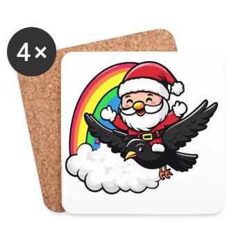 Noël du Corbeau Corbeau - Dessous de verre (lot de 4) - blanc - Devant