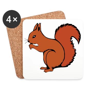 Eichhörnchen Geschenk Weihnachten - Untersetzer (4er-Set) - Weiß - Vorne