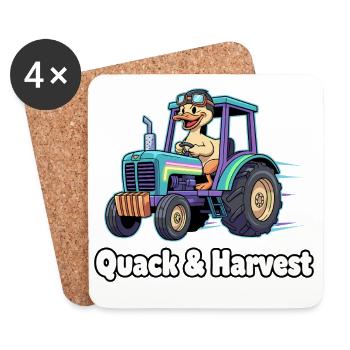 Quack & Harvest Traktorfahrer - Untersetzer (4er-Set) - Weiß - Vorne