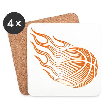 Idée cadeau pour un joueur de basket-ball Baller - Dessous de verre (lot de 4) - blanc - Devant