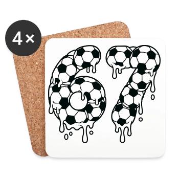 Tropping Soccer 67 Graffiti Six Seven - Untersetzer (4er-Set) - Weiß - Vorne