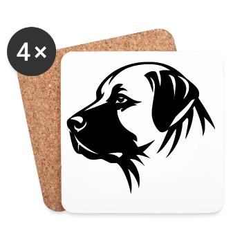 Kangal Dog Portrait Side - Coasters (set of 4) - white - Front
