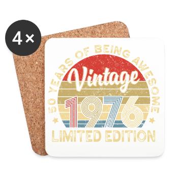 Vintage 1976 – 50 ans édition limitée millésime - Dessous de verre (lot de 4) - blanc - Devant