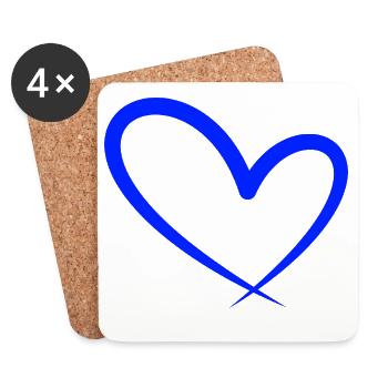 Herz Symbol Liebe - Untersetzer (4er-Set) - Weiß - Vorne