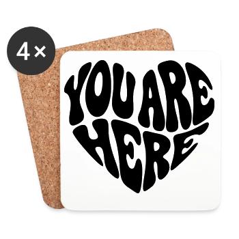 In My Heart - Valentine Retro Quote - Coasters (set of 4) - white - Front